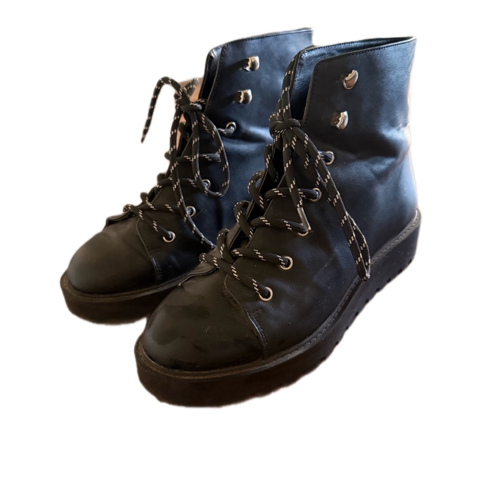 Black Lace-Up Boots
